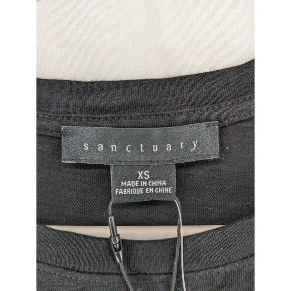 Sanctuary Refresh TShirt Dress XS‎ Black ALine Flared Skirt Short Mini Everyday - Picture 4 of 11